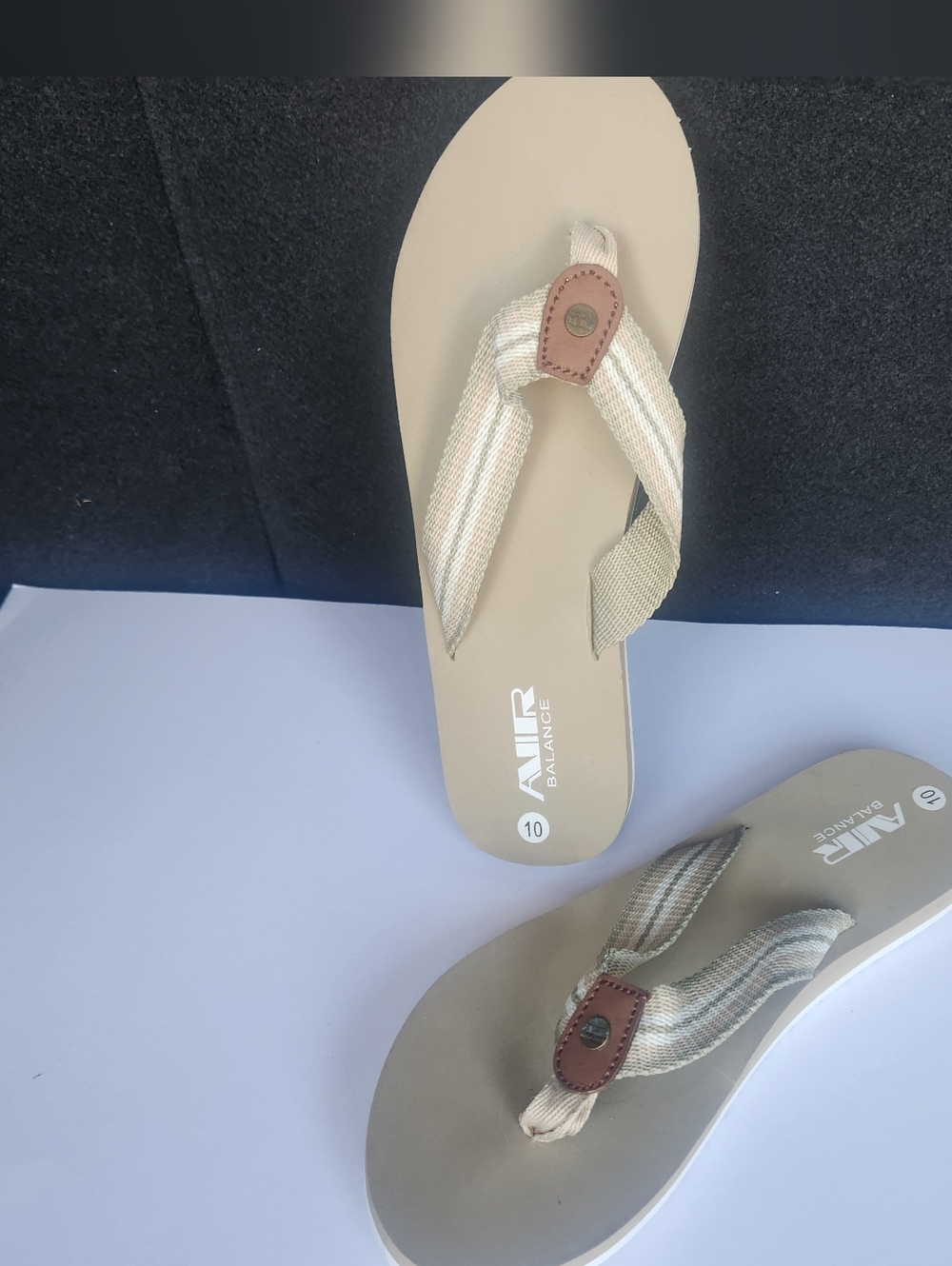 Air Balance khaki tan flip flop thongs 10